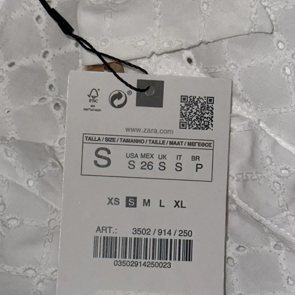 ZARA | White | BELTED EMBROIDERED MINI DRESS - Picture 12 of 14